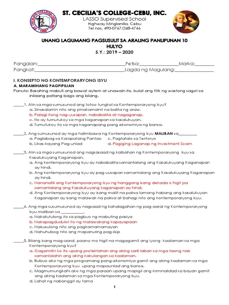 Wastong Kahulugan Ng Kontemporaryong Isyu
