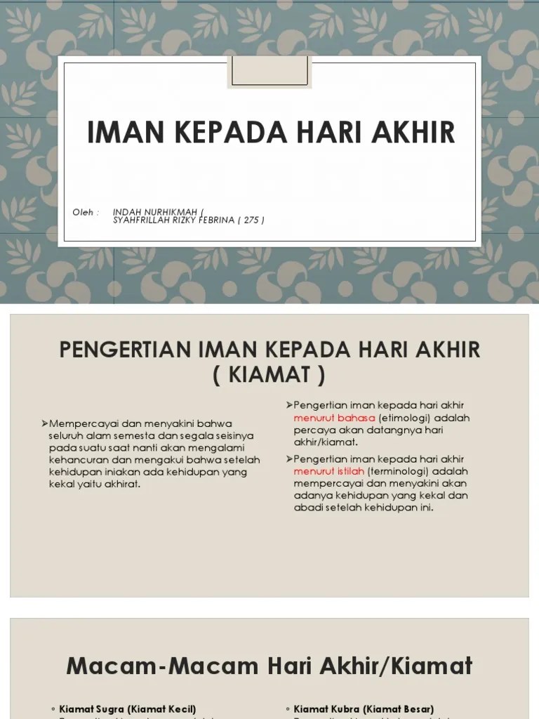Iman Kepada Hari Akhir | PDF