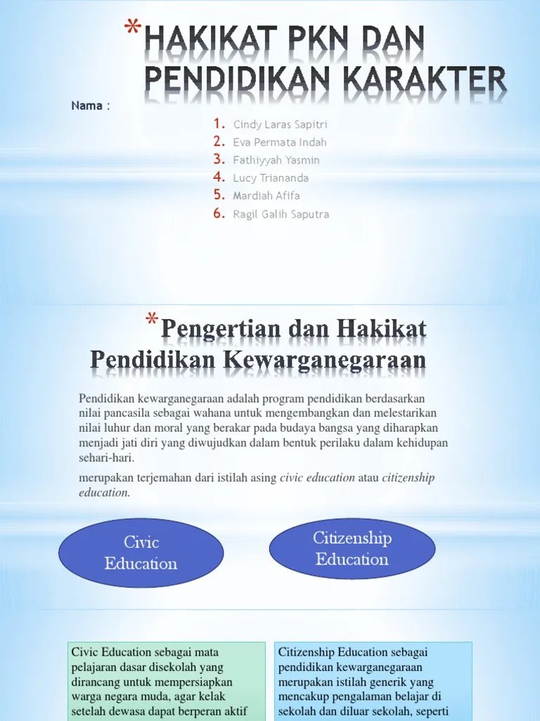 Pengertian Hakikat Pendidikan Karakter