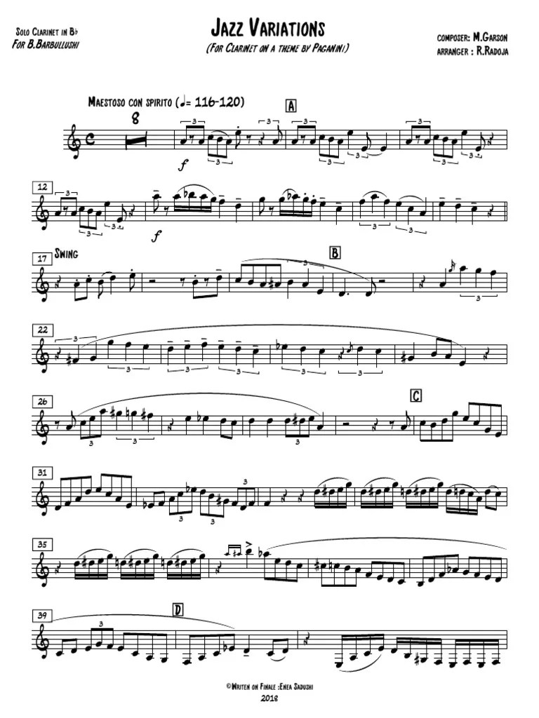 Jazz Solo in BB PDF Classical Music Musical
