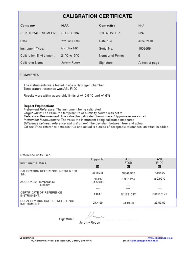 calibration certificate.doc Calibration Measuring Instrument
