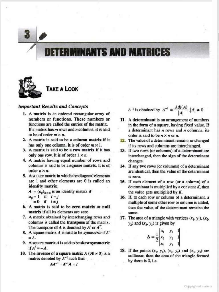 Matrices and Determinants For JEE Mains and Advanced PDF