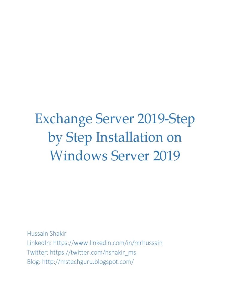 Exchange Server 2019Step by Step Installation On Windows Server 2019