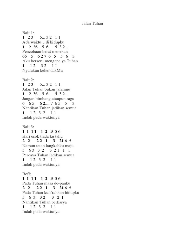 Not Angka Jalan Tuhan | PDF