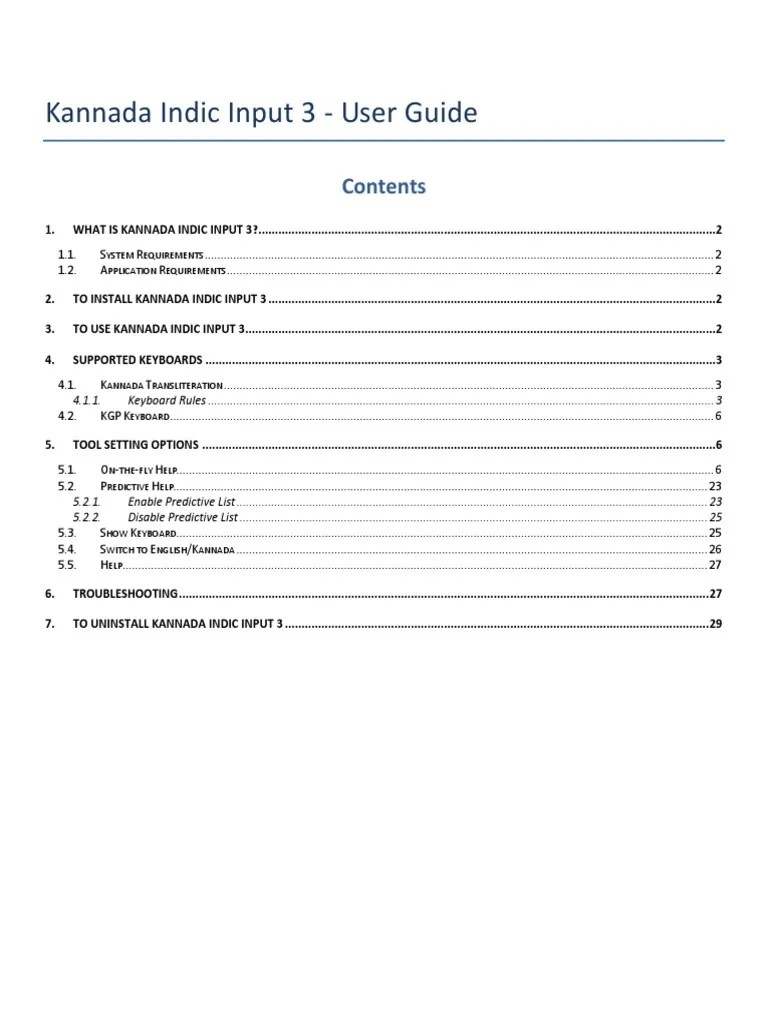 Kannada Indic Input 3User Guide PDF Personal Computers Graphical