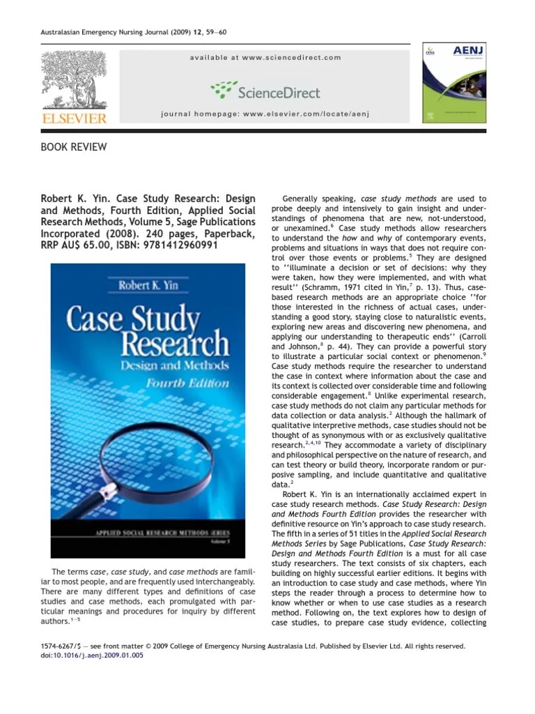 Yin Case Study Research Design and Metho PDF PDF Case Study