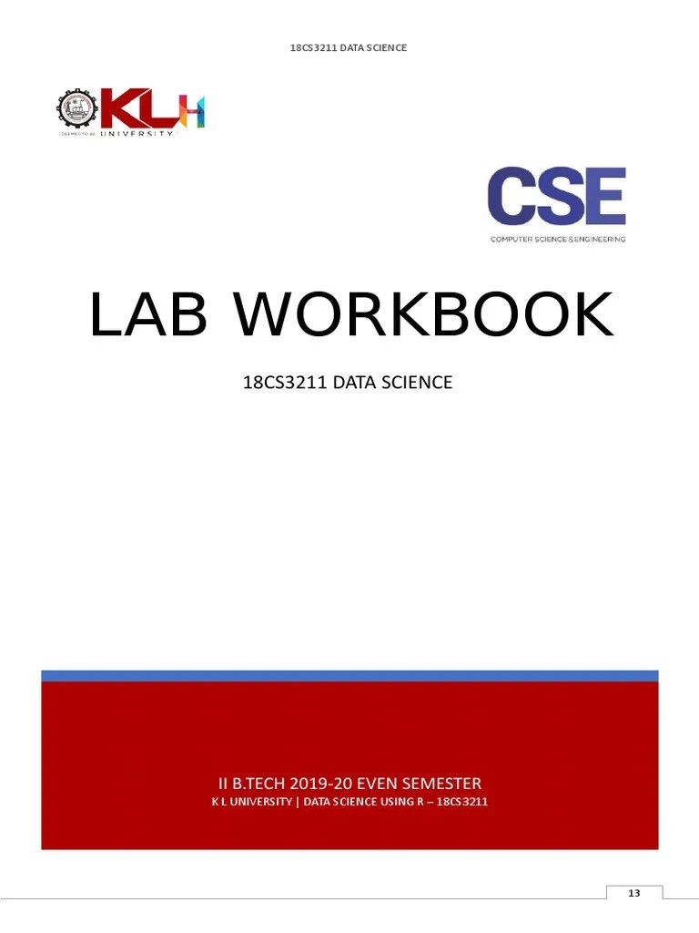 Data ScienceLab Manual PDF Homework Computer Programming