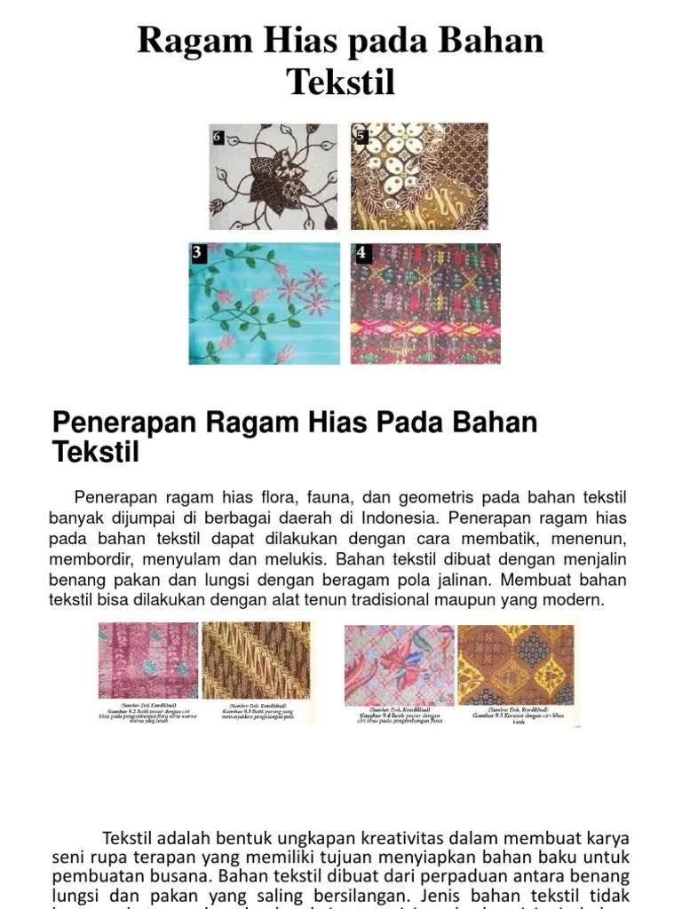 Ragam Hias Pada Bahan Tekstil | PDF