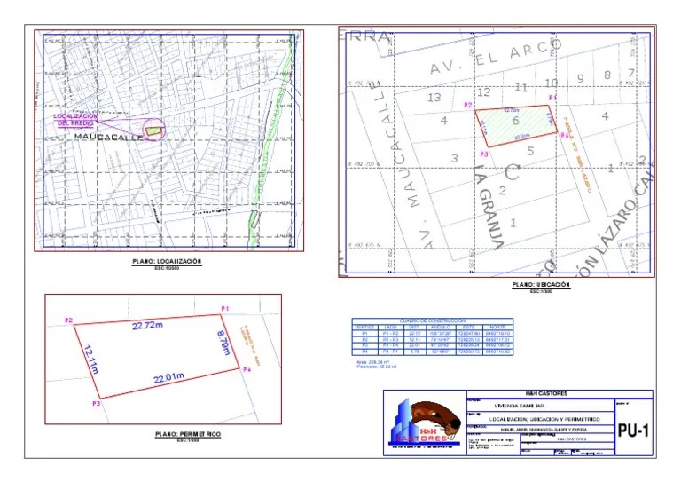 PLANO DE UBICACIÓN DE UN PREDIO.