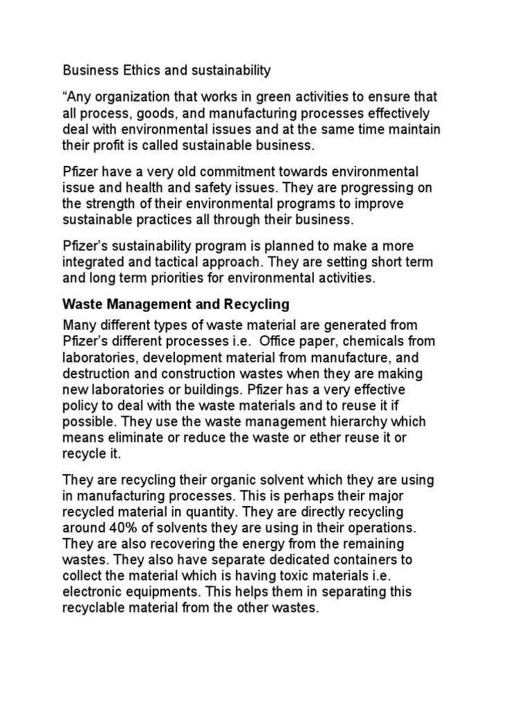 Pfizer PDF Corporate Social Responsibility Sustainability