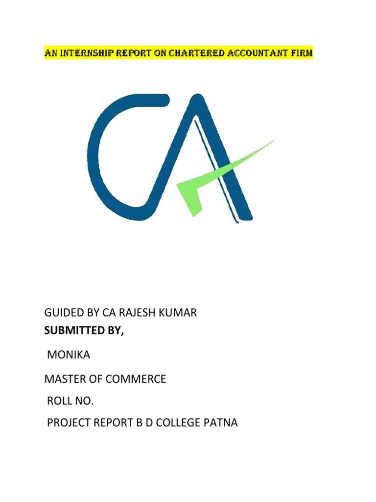 An Internship Report On Chartered Accountant Firm PDF