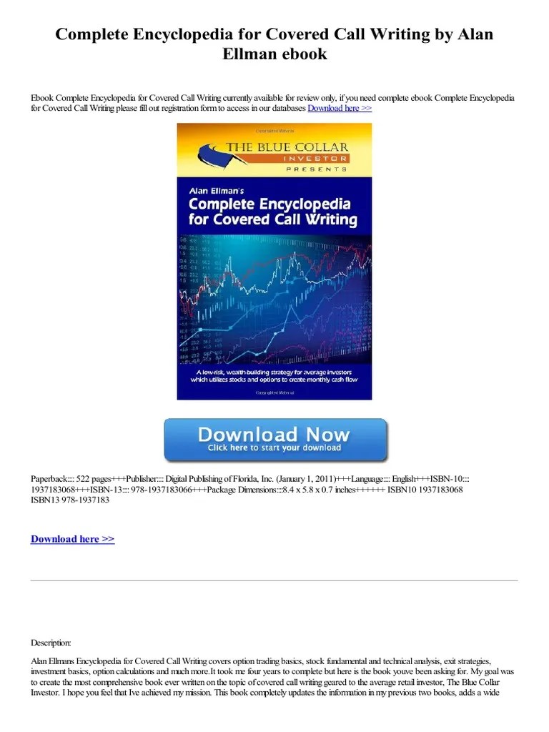 Complete Encyclopedia For Covered Call Writing PDF Stocks Books