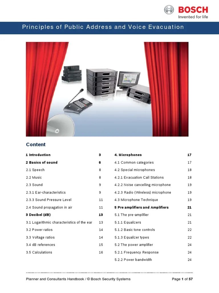 Public Address System Design Guide PDF Microphone Decibel