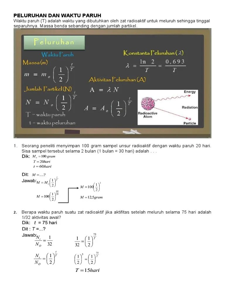 PELURUHAN DAN WAKTU PARUH SMA Adabiah 2 | PDF