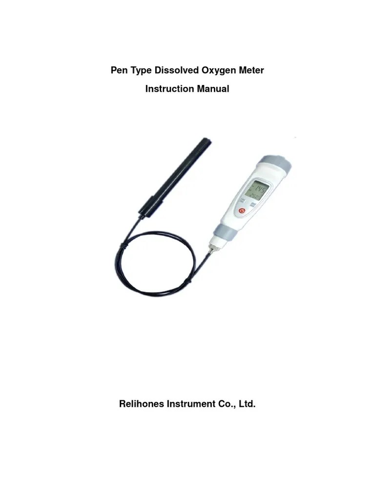 Pen Type Dissolved Oxygen Meter Manual en Español PDF Agua Materiales