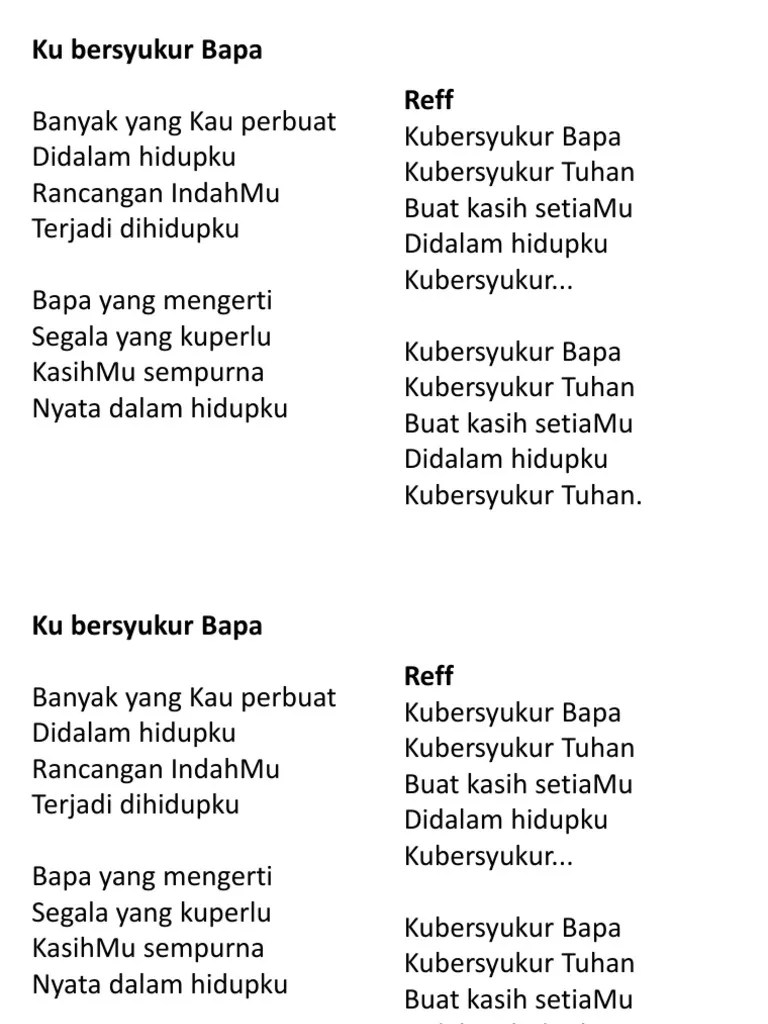 Ku Bersyukur Bapa | PDF