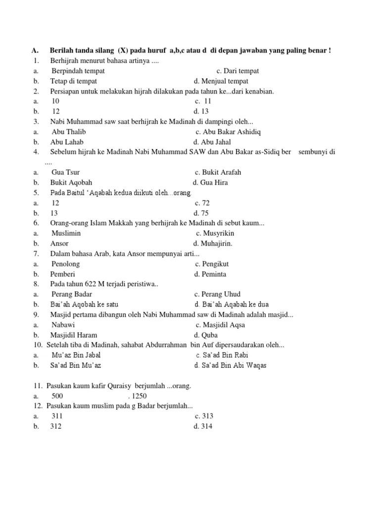 Contoh Soal SKI KLAS 5 | PDF