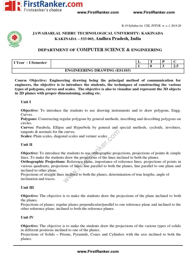 JNTUA JNTUH JNTUK B Tech 1 1 R19 CIV ED Engineering Drawing
