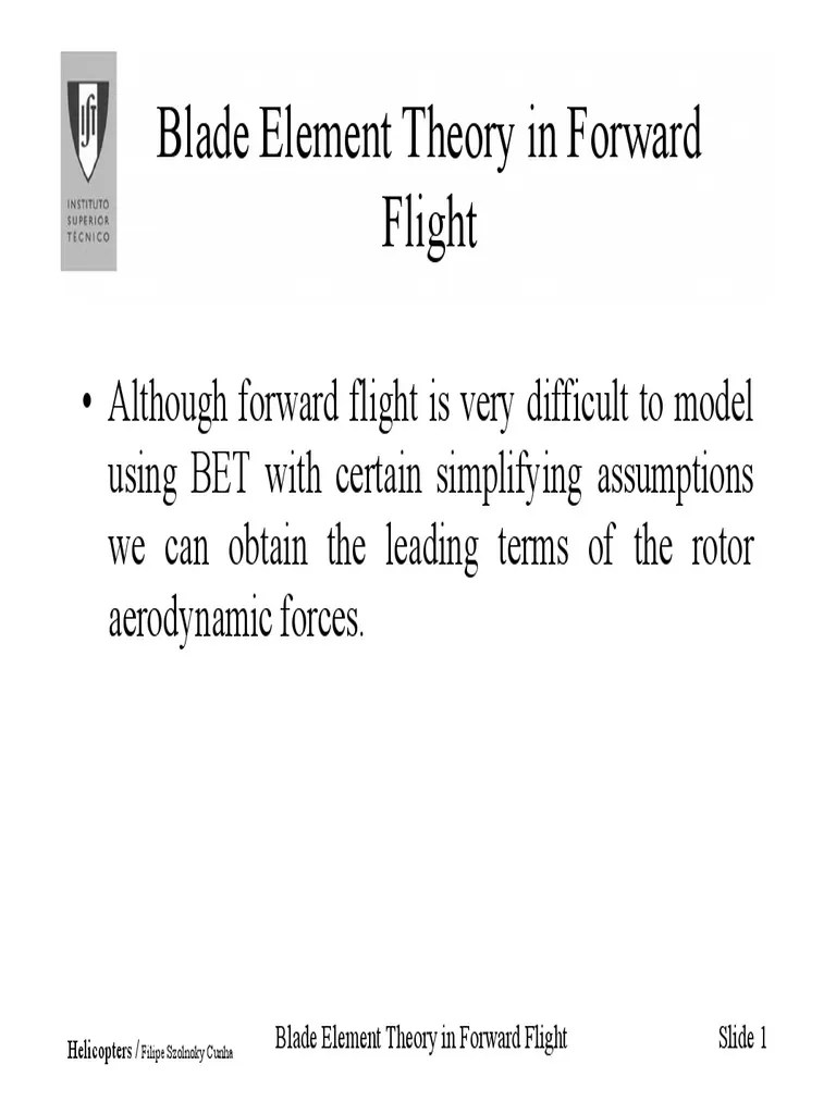 8Blade Element Theory in Forward Flight PDF Helicopter Helicopter Rotor