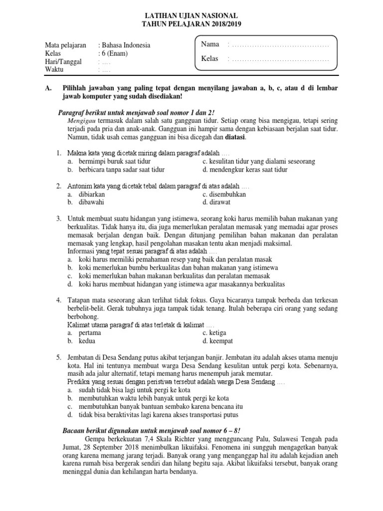 B.indo Kelas 6 | PDF