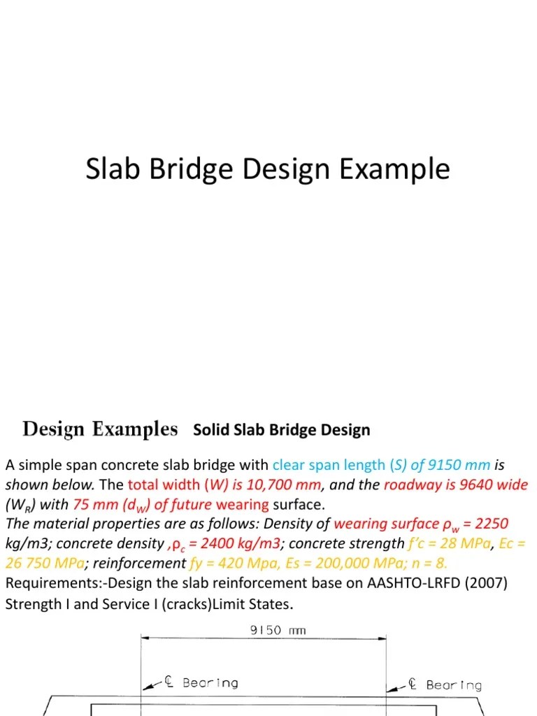 Slab Bridge Design Example PDF