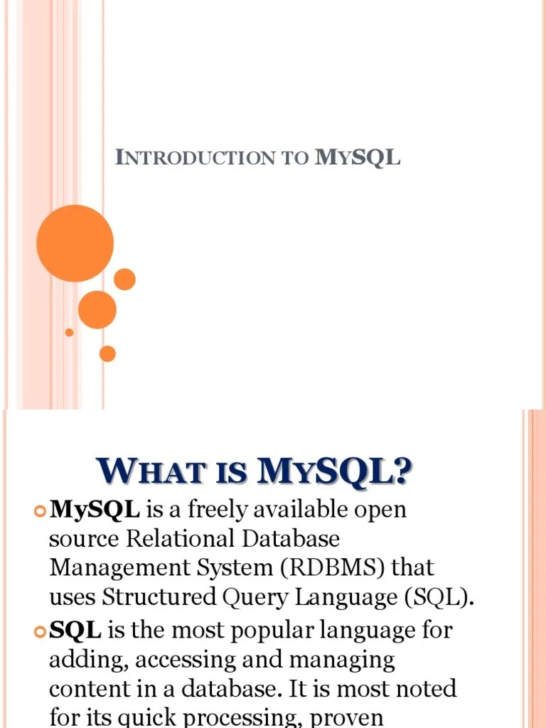 MySQL Notes PDF My Sql Databases
