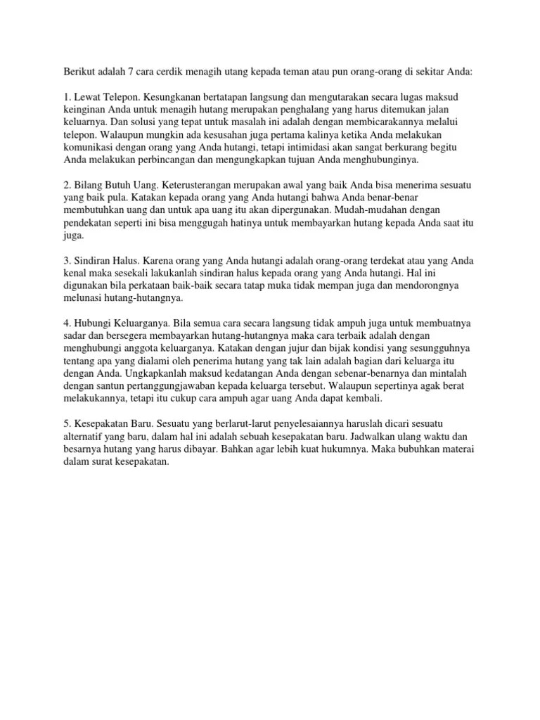 Menagih Utang Ke Supplier | PDF