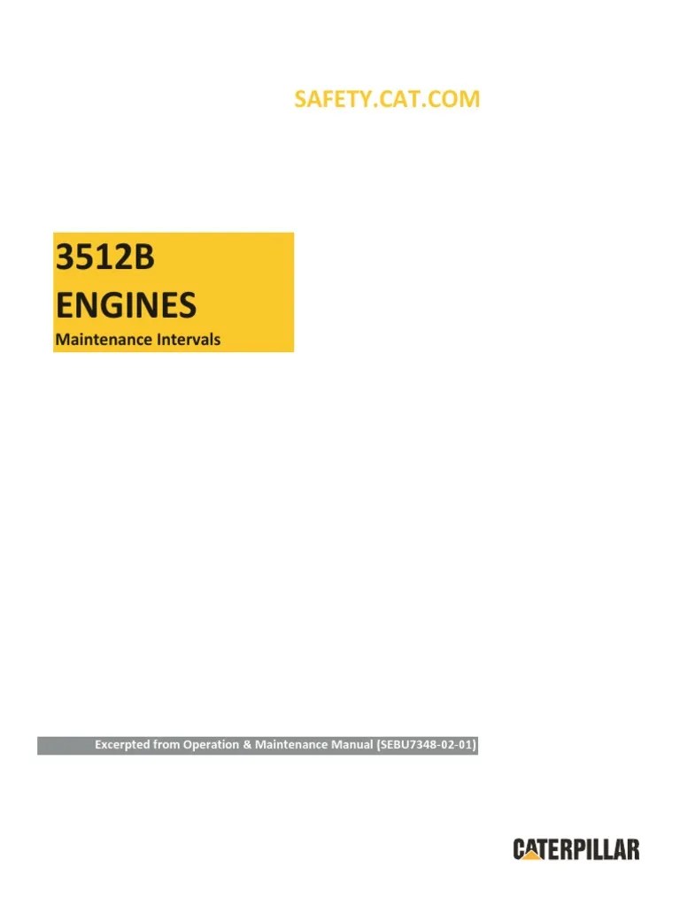 3512B EngineMaintenance Intervals PDF Belt (Mechanical) Coolant