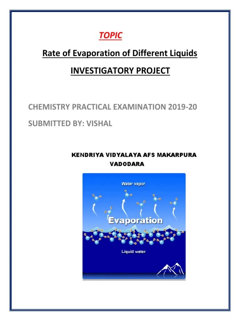 An Analysis of the Rate of Evaporation of Acetone, Ethanol, and