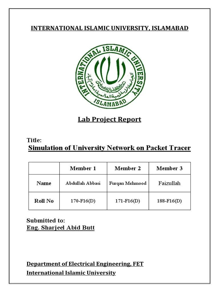 Computer Networks (LAB) Project Report PDF Simulation Computer