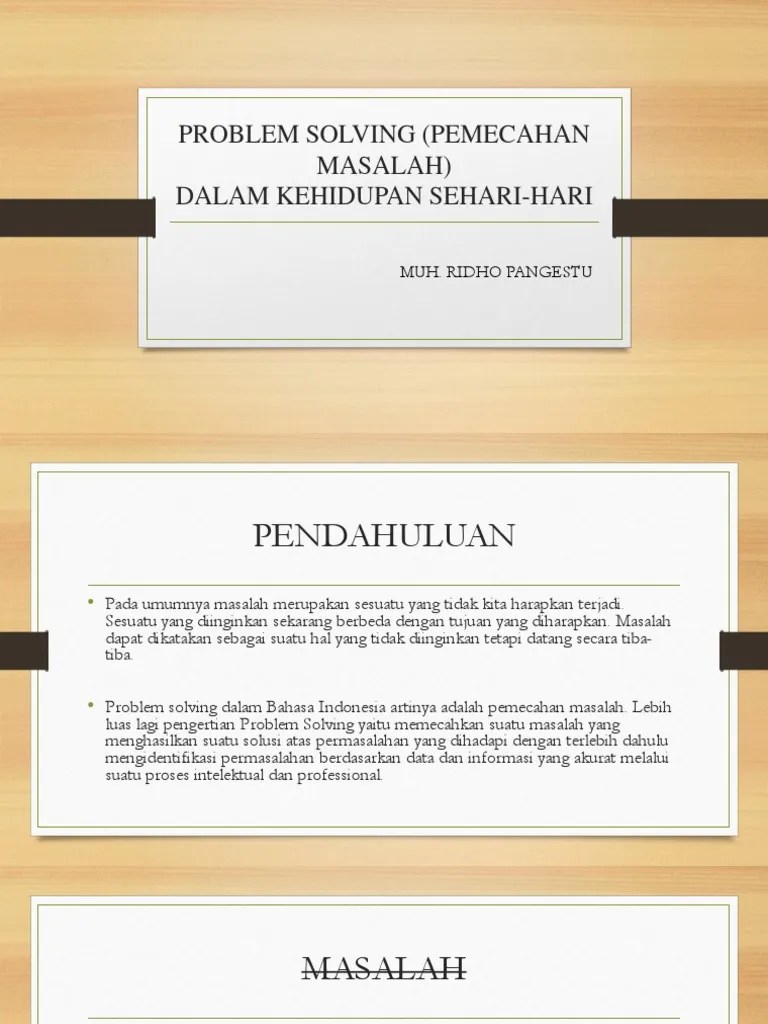 Problem Solving (Pemecahan Masalah) | PDF
