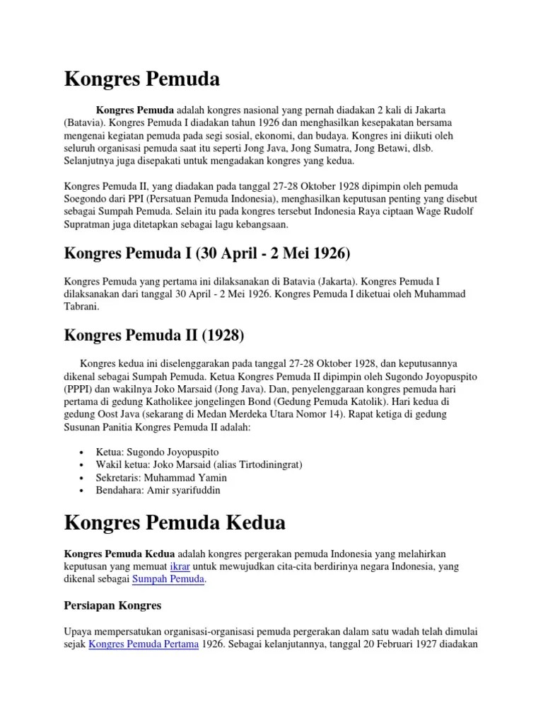 Kongres Pemuda | PDF