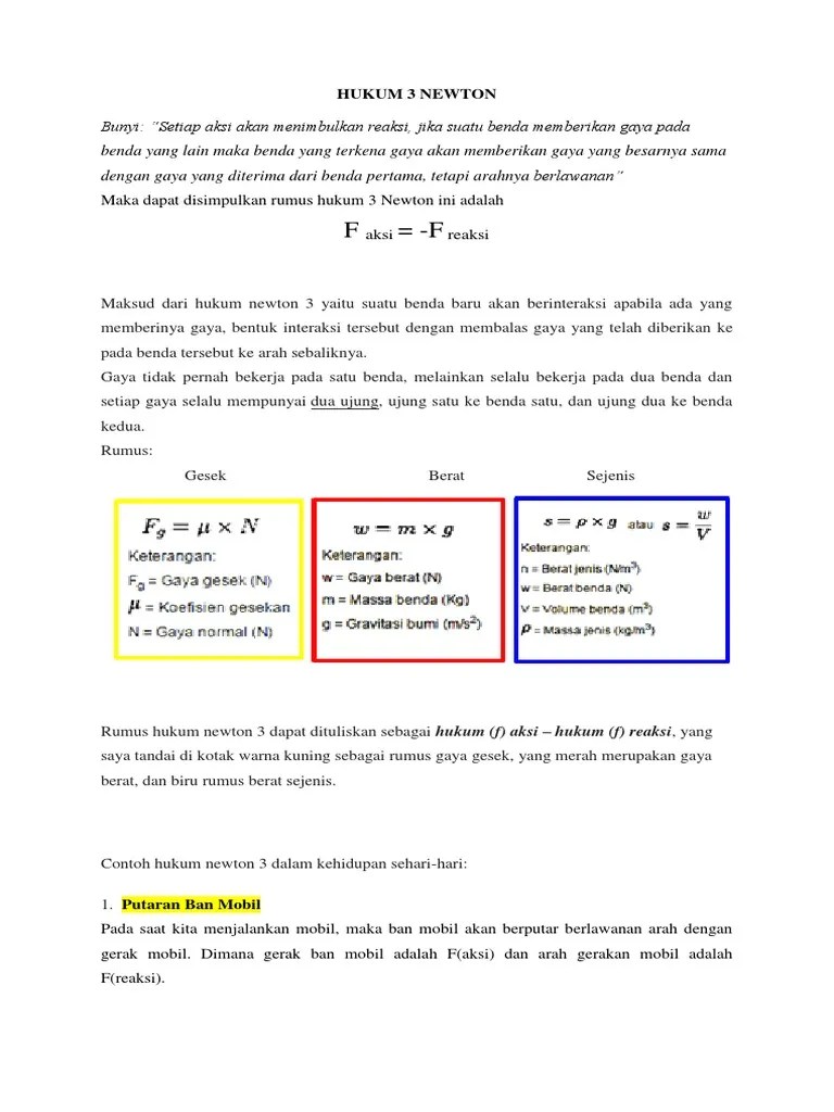 Hukum 3 Newton | PDF
