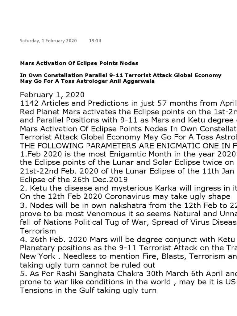 Mars Activation of Eclipse Points Nodes PDF Eclipse Stock Market