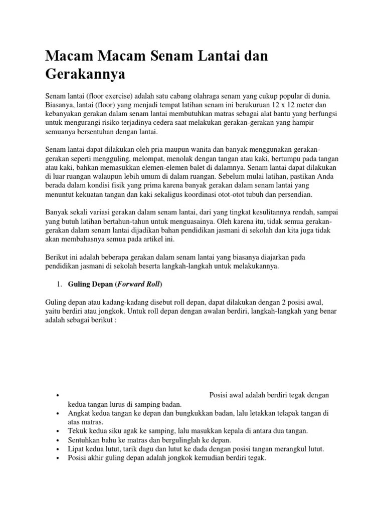 Kebalikan Daripada Roll Ke Depan Adalah