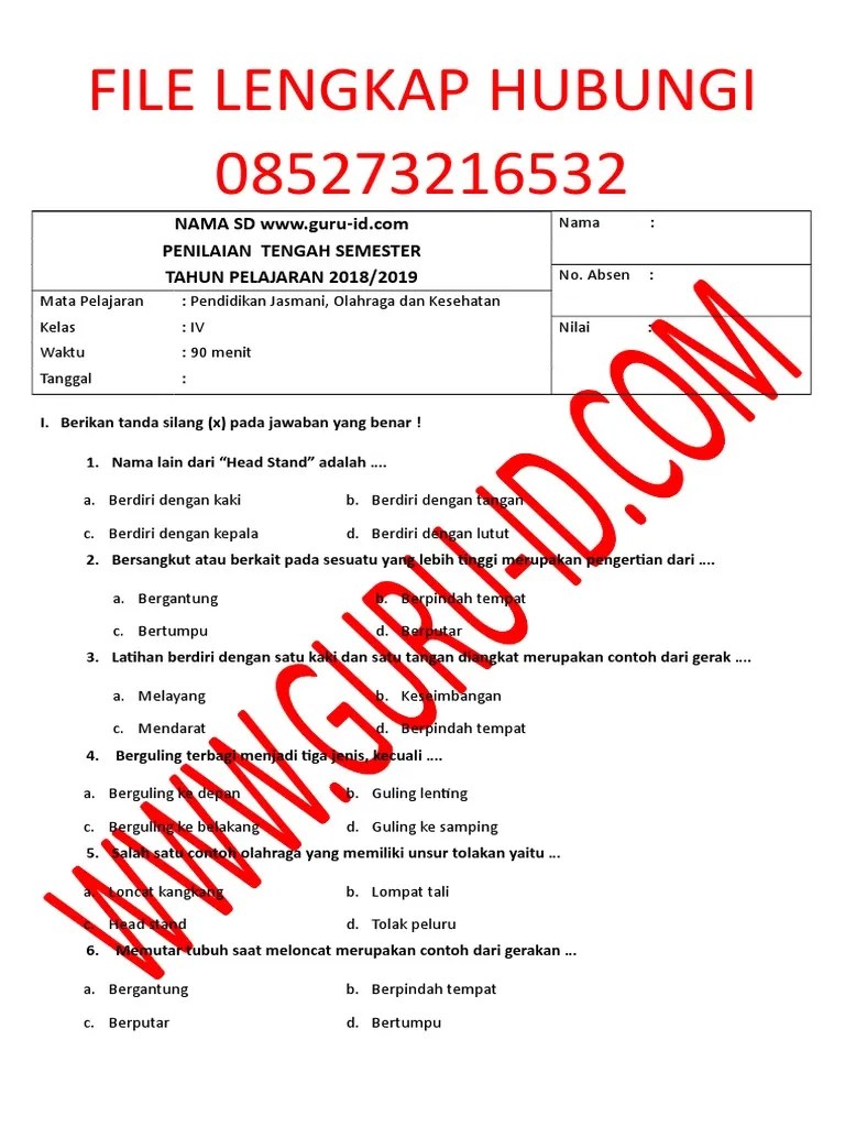 Soal Pjok Kelas 4 | PDF