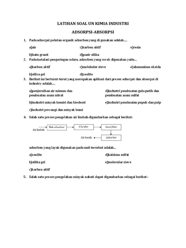 Soal Absorpsi - Adsorpsi (Siswa) | PDF