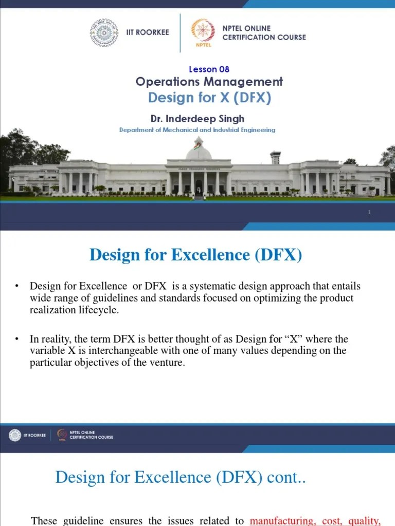 Lecture 08 Design For X (DFX) PDF Sheet Metal Production And Manufacturing