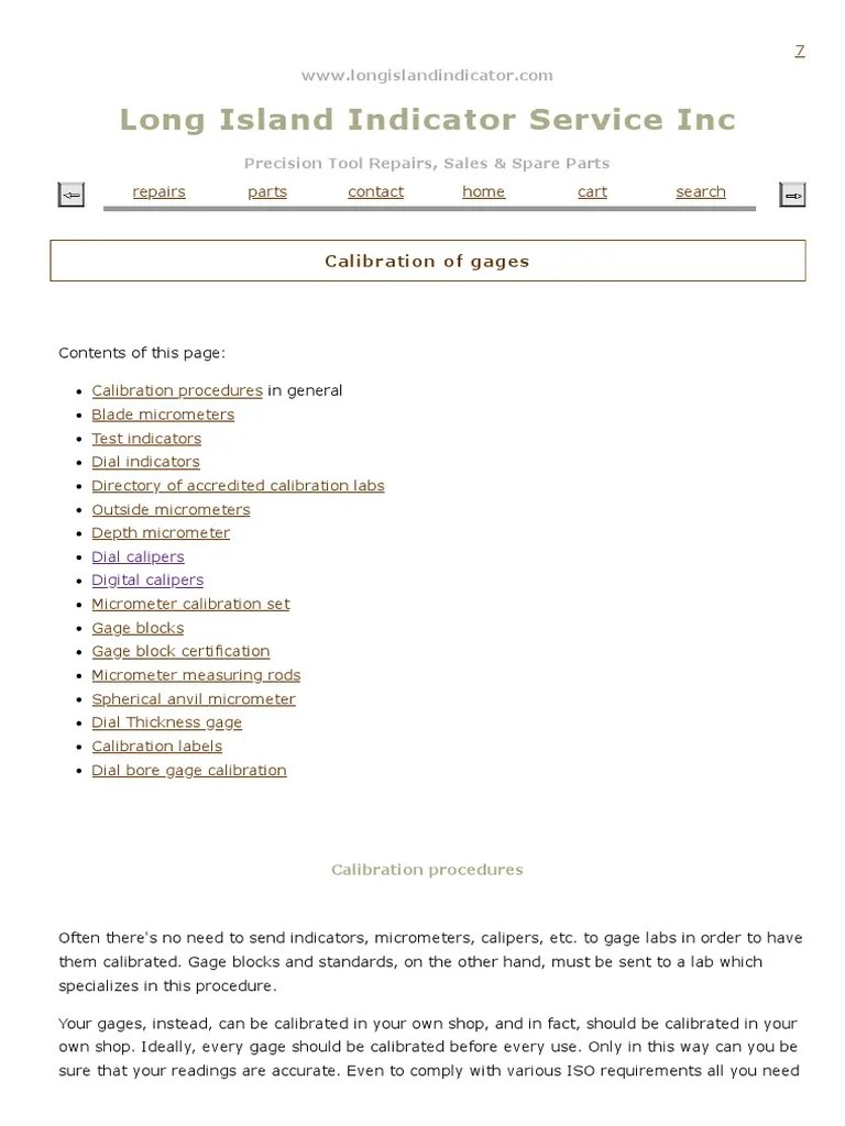 Long Island Calibration Procedure Service (007 Calibration of Gages