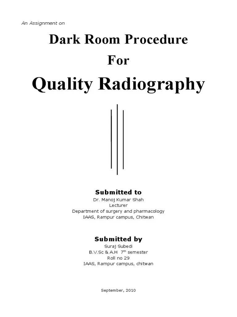 Dark Room Processing PDF Chemistry Applied And Interdisciplinary Physics