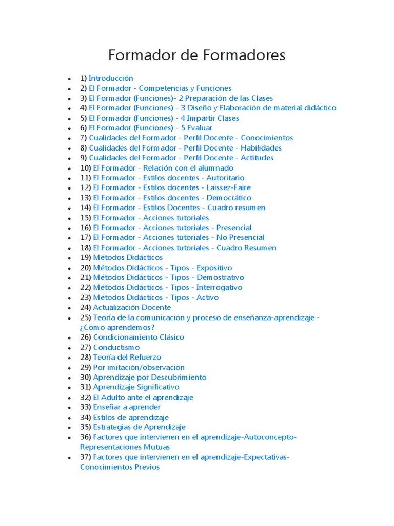 Formador de Formadores Curso PDF Evaluación Aprendizaje