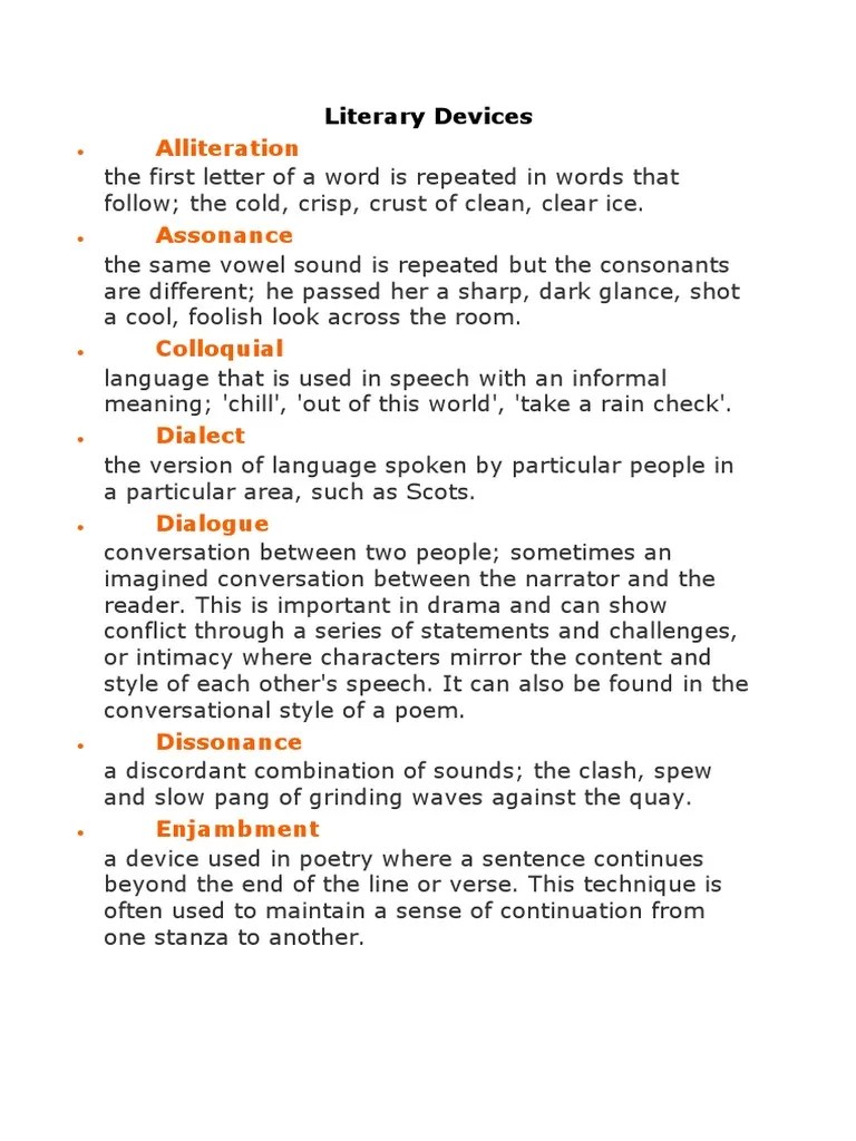 Literary Devices Poetry Poetry