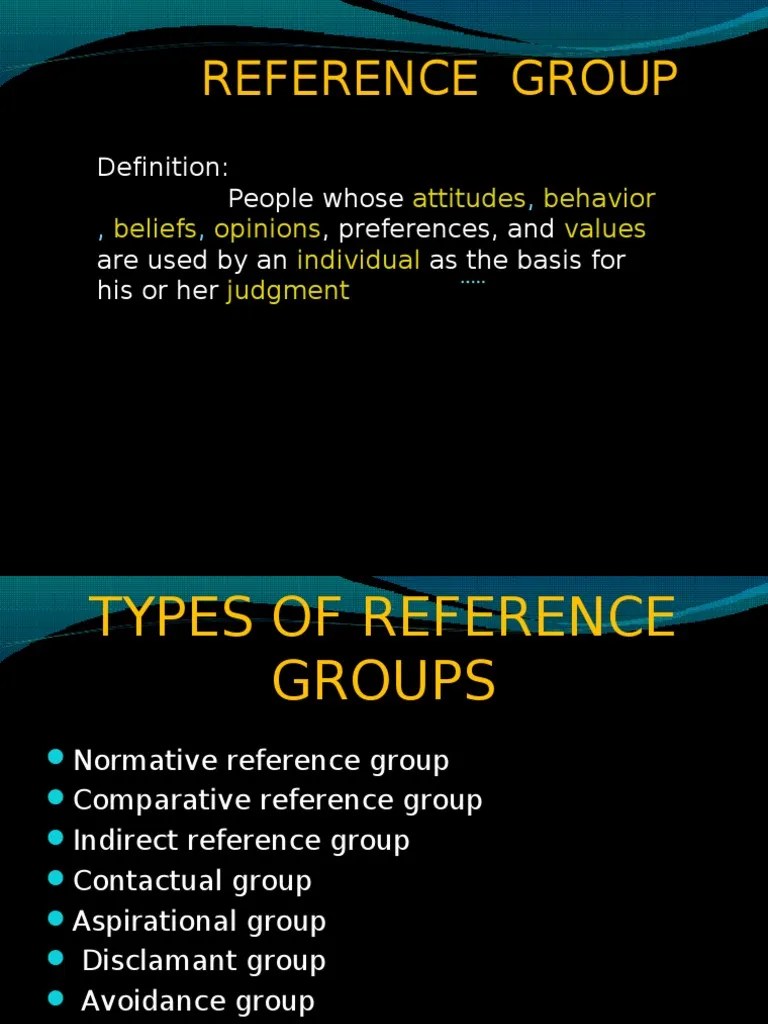 Consumer Behaviour Reference Groups Business