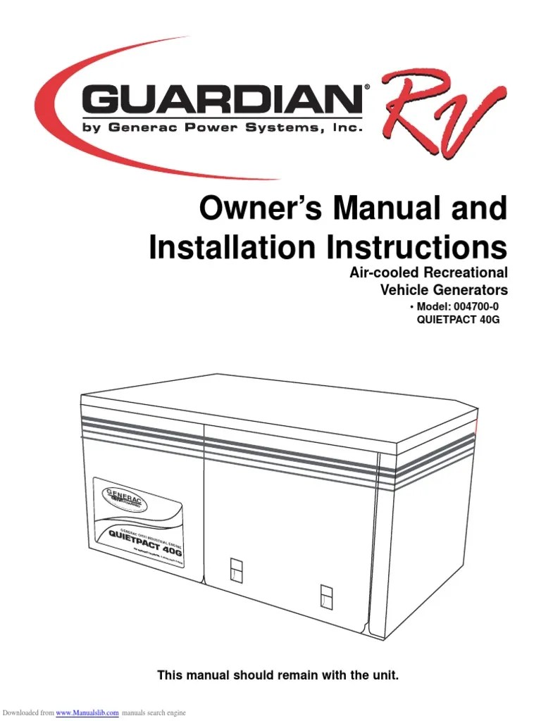 Generac Generator Owners Manual | PDF | Motor Oil | Alternating Current