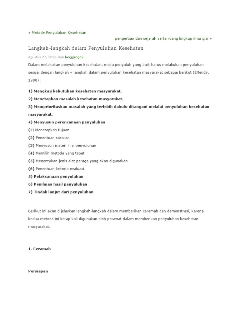 Metode Penyuluhan Kesehatan | PDF