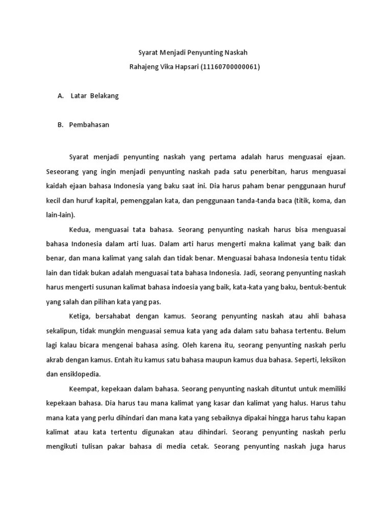 Syarat Menjadi Penyunting Naskah | PDF