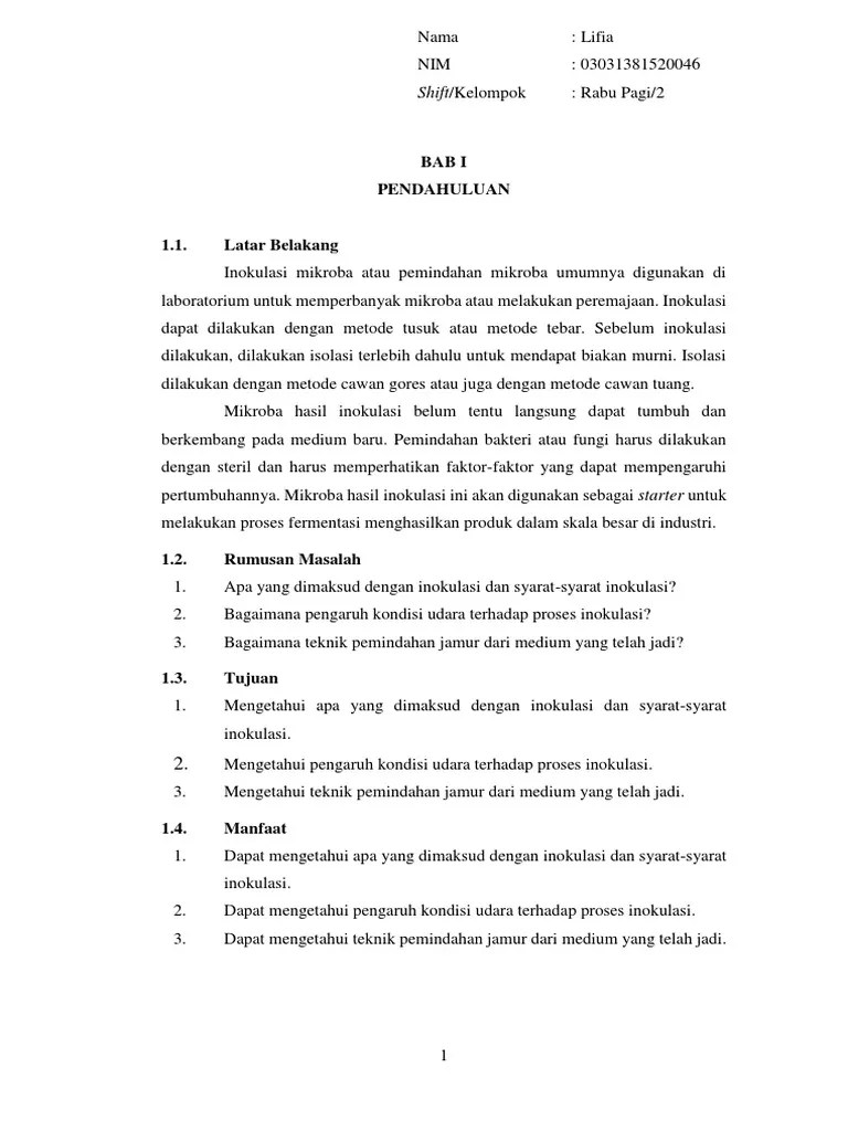 Laporan Sementara Inokulasi | PDF