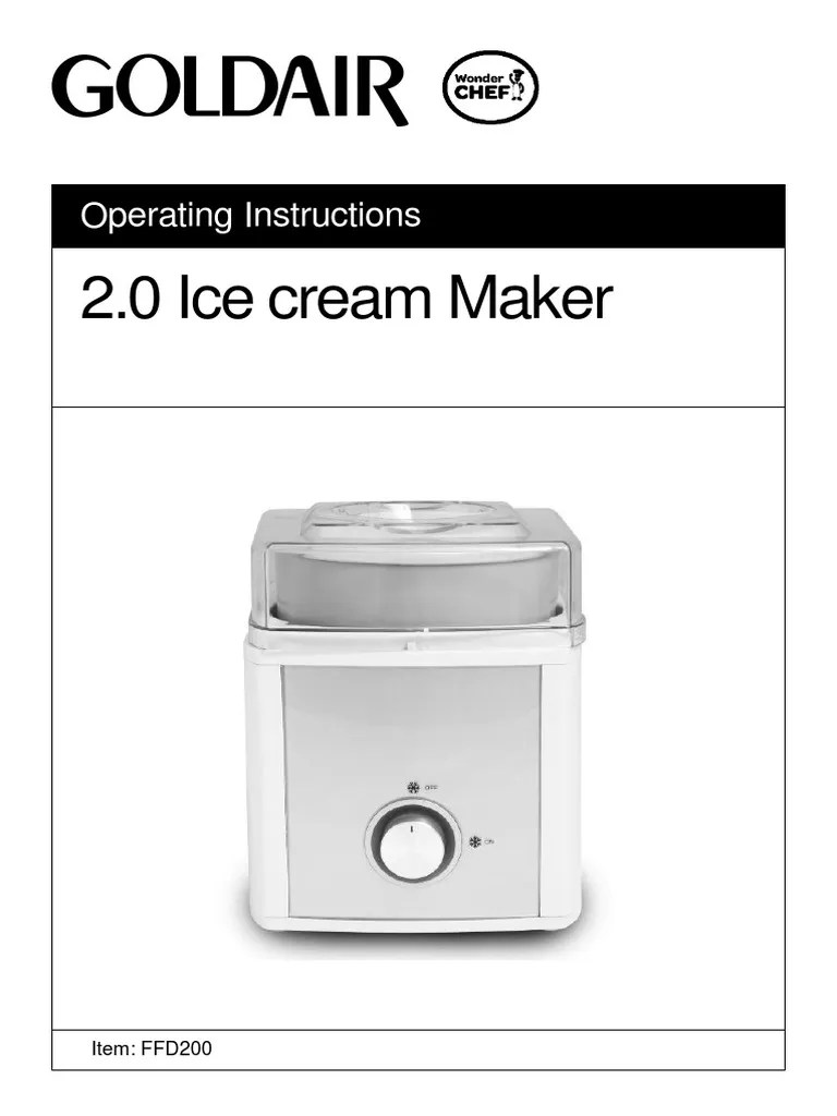Goldair Ice Cream Maker - Manual | PDF | Ice Cream | Refrigerator