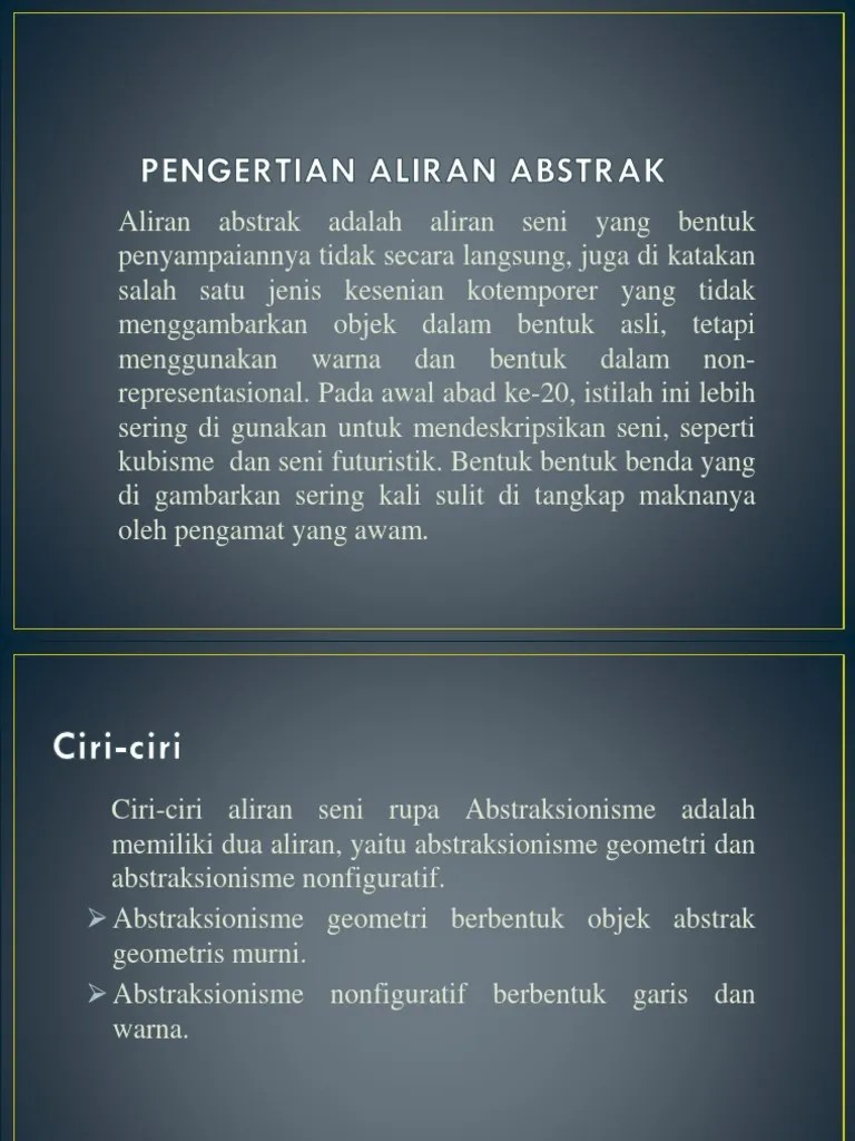 Aliran Seni Abstrak | PDF