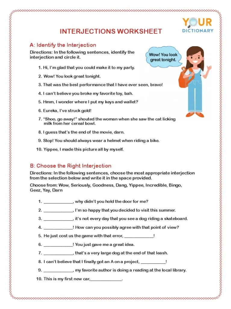 315 InterjectionsWorksheet PDF